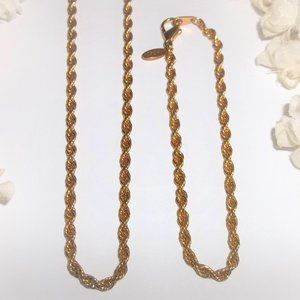Pre-owned American Showcase Gold Tone Chain Necklace & Bracelet Set Jewelry 7307